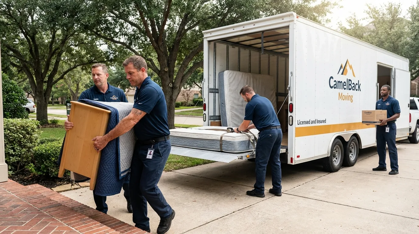 Crew loading residential truck for cross-state move from Sykesville, MD